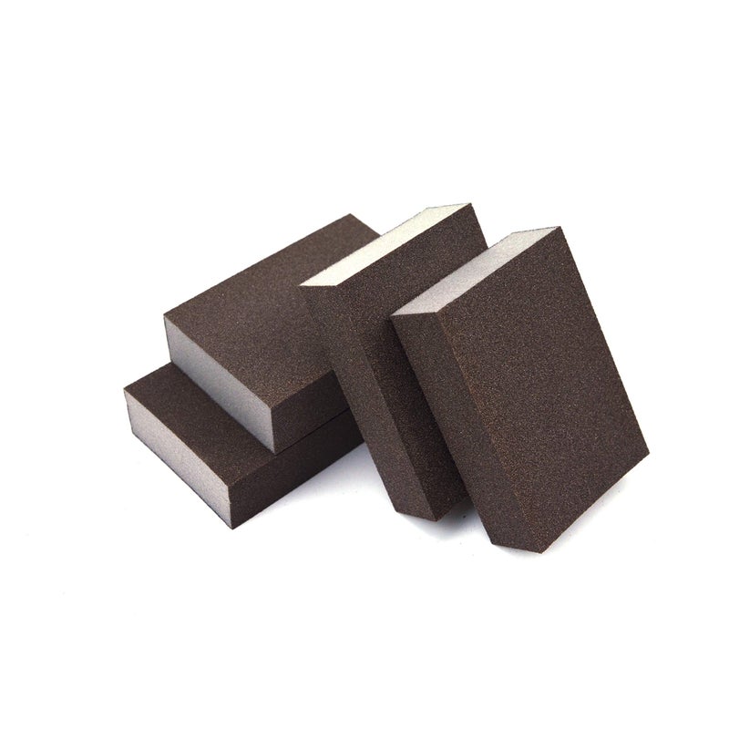POLIWELL Extra Fine (400 Grit) Manual Sanding Sponge Sheet Kitchen Polishing Grinding Abrasive Sponge Block 4-Inch  4-Pack - Image 1